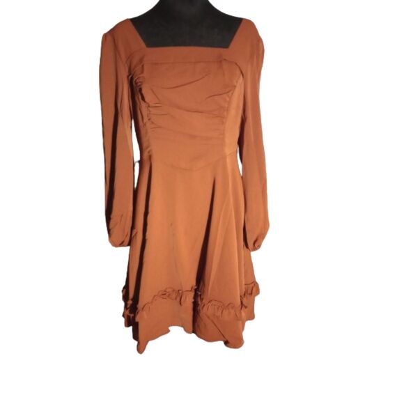 Belle Paque Women's Size Medium Rust Orange Mini Dress - NWT - Picture 1 of 8